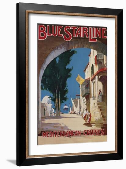 Blue Star Line, Mediterranean Cruises-Maurice Randall-Framed Giclee Print