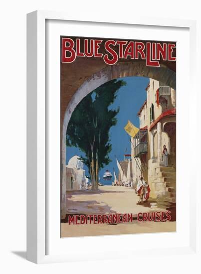 Blue Star Line, Mediterranean Cruises-Maurice Randall-Framed Giclee Print