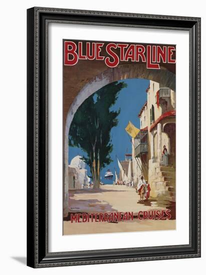 Blue Star Line, Mediterranean Cruises-Maurice Randall-Framed Giclee Print