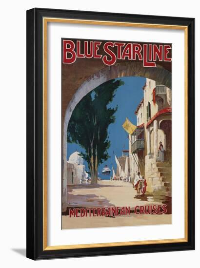 Blue Star Line, Mediterranean Cruises-Maurice Randall-Framed Giclee Print