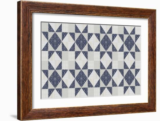 Blue Star Quilt 1-Jean Plout-Framed Giclee Print