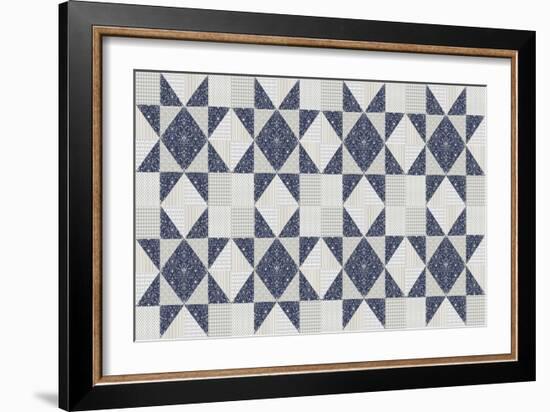 Blue Star Quilt 1-Jean Plout-Framed Giclee Print