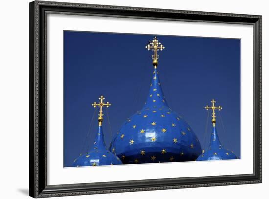 Blue Starred Domes, Cathedral of the Nativity of the Theotokos, Suzdal, Russia-Kymri Wilt-Framed Photographic Print