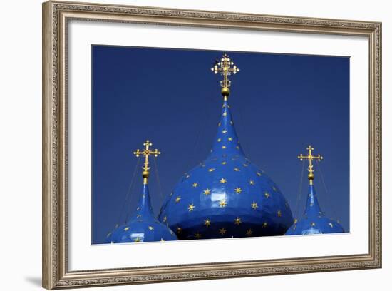 Blue Starred Domes, Cathedral of the Nativity of the Theotokos, Suzdal, Russia-Kymri Wilt-Framed Photographic Print