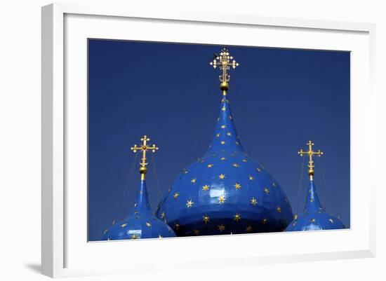 Blue Starred Domes, Cathedral of the Nativity of the Theotokos, Suzdal, Russia-Kymri Wilt-Framed Photographic Print