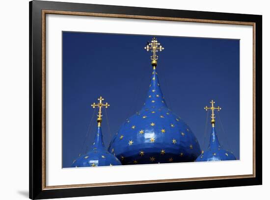 Blue Starred Domes, Cathedral of the Nativity of the Theotokos, Suzdal, Russia-Kymri Wilt-Framed Photographic Print