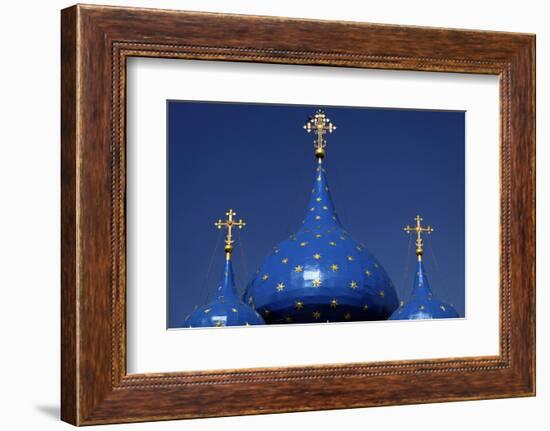 Blue Starred Domes, Cathedral of the Nativity of the Theotokos, Suzdal, Russia-Kymri Wilt-Framed Photographic Print