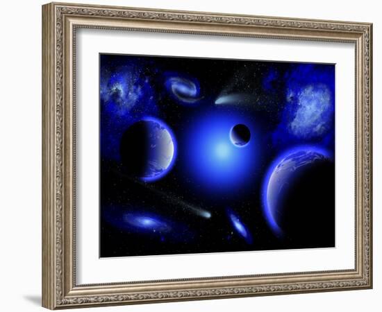 Blue Stars are Amongst the Youngest of the Stars in the Universe-Stocktrek Images-Framed Photographic Print