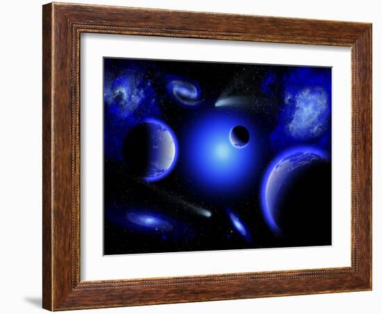 Blue Stars are Amongst the Youngest of the Stars in the Universe-Stocktrek Images-Framed Photographic Print