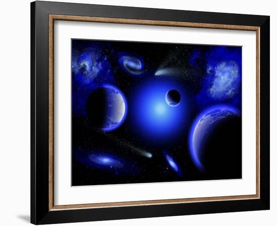 Blue Stars are Amongst the Youngest of the Stars in the Universe-Stocktrek Images-Framed Photographic Print