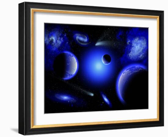 Blue Stars are Amongst the Youngest of the Stars in the Universe-Stocktrek Images-Framed Photographic Print