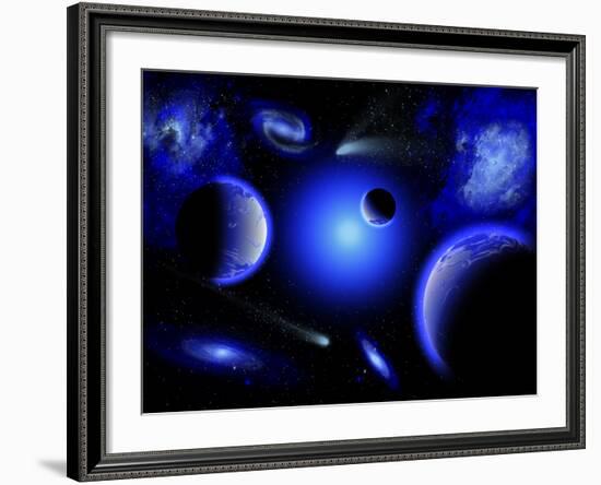 Blue Stars are Amongst the Youngest of the Stars in the Universe-Stocktrek Images-Framed Photographic Print