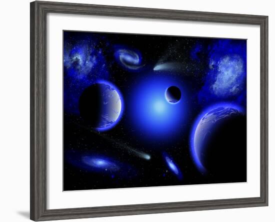 Blue Stars are Amongst the Youngest of the Stars in the Universe-Stocktrek Images-Framed Photographic Print