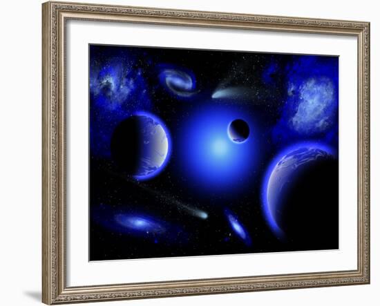 Blue Stars are Amongst the Youngest of the Stars in the Universe-Stocktrek Images-Framed Photographic Print