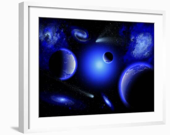 Blue Stars are Amongst the Youngest of the Stars in the Universe-Stocktrek Images-Framed Photographic Print