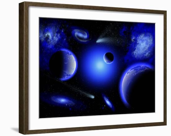 Blue Stars are Amongst the Youngest of the Stars in the Universe-Stocktrek Images-Framed Photographic Print