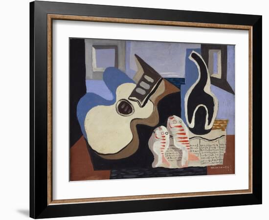 Blue Still Life with Bottle-Louis Marcoussis-Framed Giclee Print