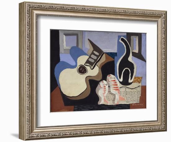 Blue Still Life with Bottle-Louis Marcoussis-Framed Giclee Print