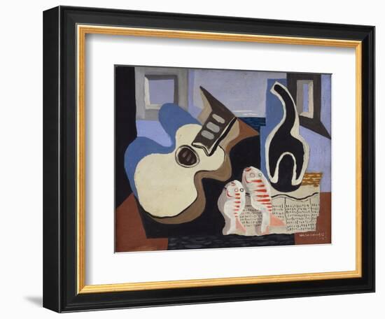 Blue Still Life with Bottle-Louis Marcoussis-Framed Giclee Print