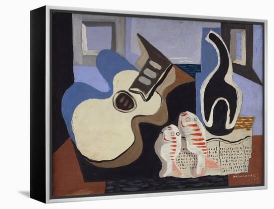 Blue Still Life with Bottle-Louis Marcoussis-Framed Premier Image Canvas