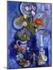 Blue Still Life with Poppies and Shells-Isy Ochoa-Mounted Giclee Print