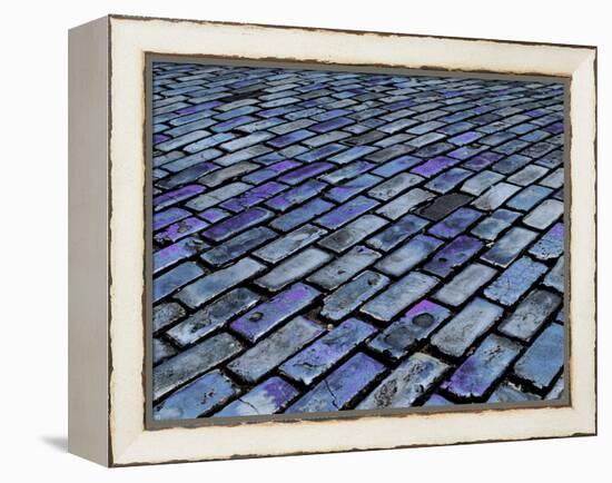 Blue Streets of Old San Juan, San Juan, Puerto Rico, USA, Caribbean-Miva Stock-Framed Premier Image Canvas