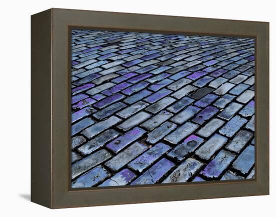 Blue Streets of Old San Juan, San Juan, Puerto Rico, USA, Caribbean-Miva Stock-Framed Premier Image Canvas