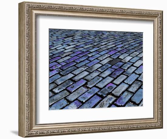 Blue Streets of Old San Juan, San Juan, Puerto Rico, USA, Caribbean-Miva Stock-Framed Photographic Print