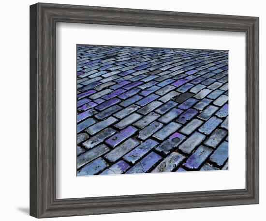 Blue Streets of Old San Juan, San Juan, Puerto Rico, USA, Caribbean-Miva Stock-Framed Photographic Print