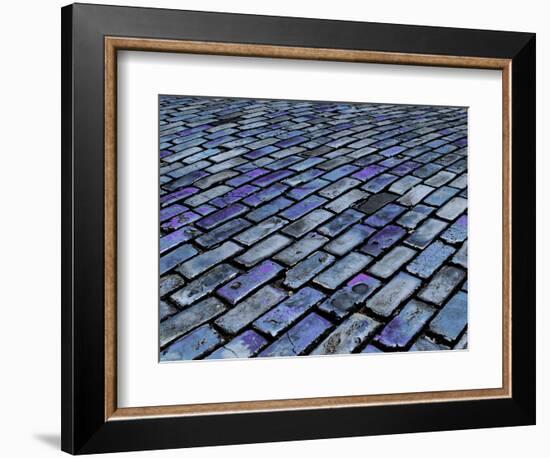 Blue Streets of Old San Juan, San Juan, Puerto Rico, USA, Caribbean-Miva Stock-Framed Photographic Print