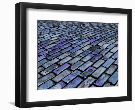 Blue Streets of Old San Juan, San Juan, Puerto Rico, USA, Caribbean-Miva Stock-Framed Photographic Print