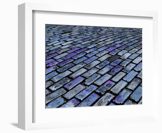 Blue Streets of Old San Juan, San Juan, Puerto Rico, USA, Caribbean-Miva Stock-Framed Photographic Print