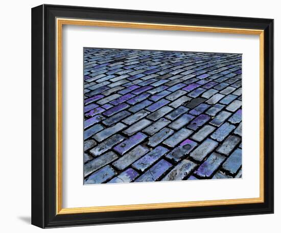 Blue Streets of Old San Juan, San Juan, Puerto Rico, USA, Caribbean-Miva Stock-Framed Photographic Print