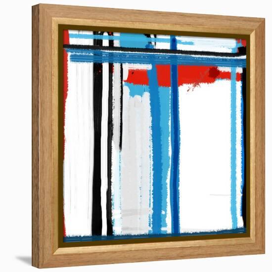 Blue Strokes-NaxArt-Framed Stretched Canvas