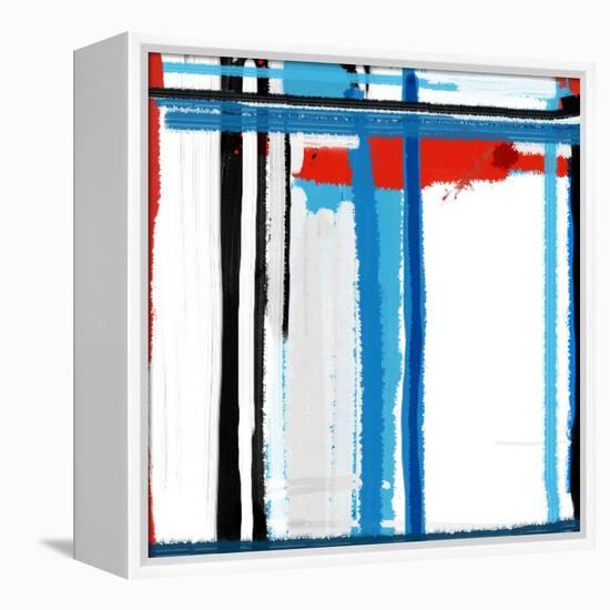 Blue Strokes-NaxArt-Framed Stretched Canvas