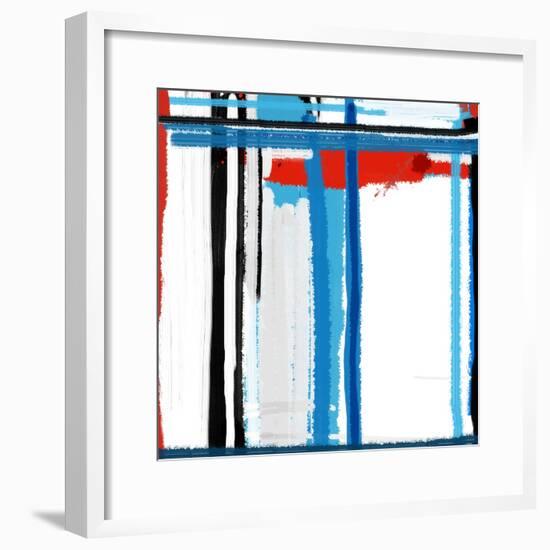 Blue Strokes-NaxArt-Framed Premium Giclee Print