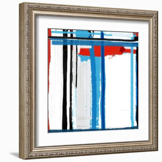 Blue Strokes-NaxArt-Framed Art Print