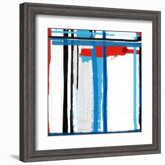 Blue Strokes-NaxArt-Framed Art Print