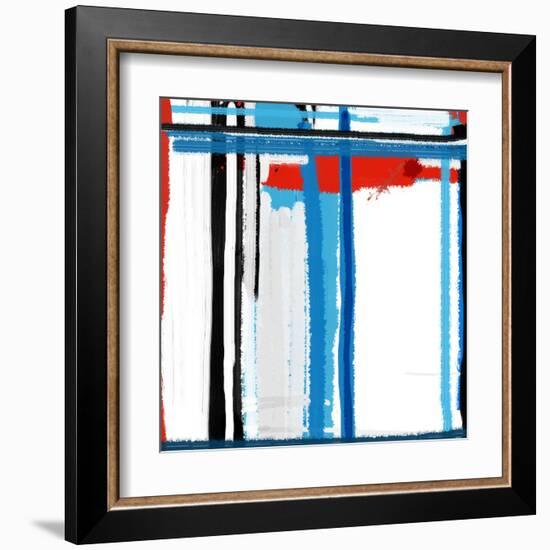 Blue Strokes-NaxArt-Framed Art Print