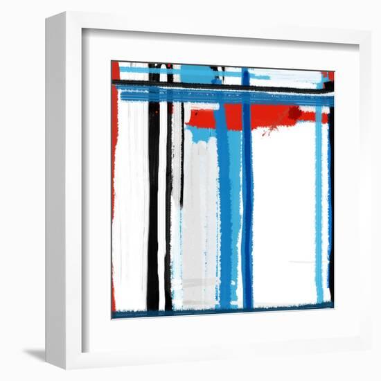 Blue Strokes-NaxArt-Framed Art Print