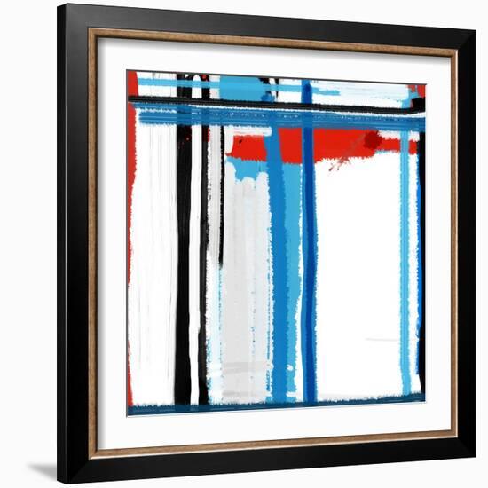 Blue Strokes-NaxArt-Framed Art Print