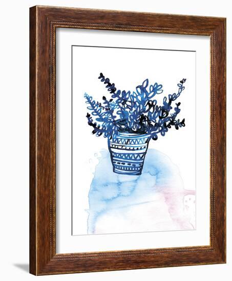 Blue Succulent Pot-Paula Mills-Framed Giclee Print