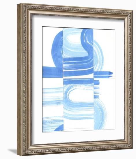 Blue Swish V-Bellissimo Art 0-Framed Art Print