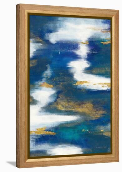 Blue Texture II Gold Crop-Danhui Nai-Framed Stretched Canvas