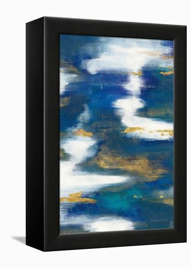 Blue Texture II Gold Crop-Danhui Nai-Framed Stretched Canvas