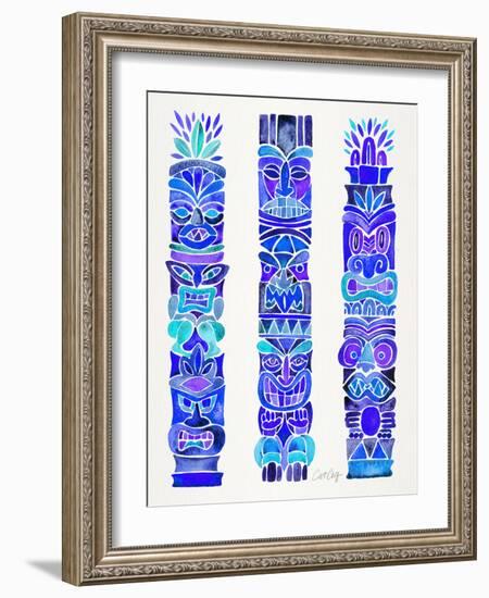 Blue Tiki Totems-Cat Coquillette-Framed Giclee Print