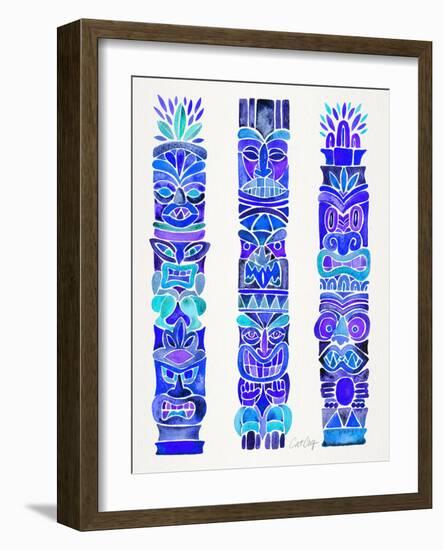 Blue Tiki Totems-Cat Coquillette-Framed Giclee Print