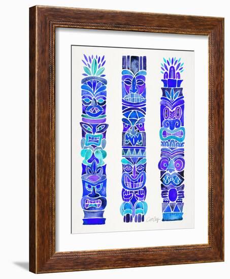 Blue Tiki Totems-Cat Coquillette-Framed Giclee Print