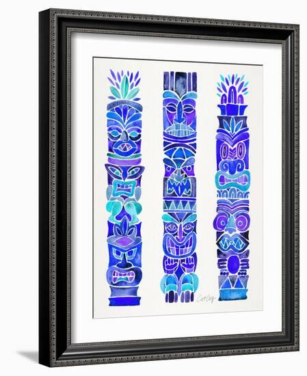 Blue Tiki Totems-Cat Coquillette-Framed Giclee Print