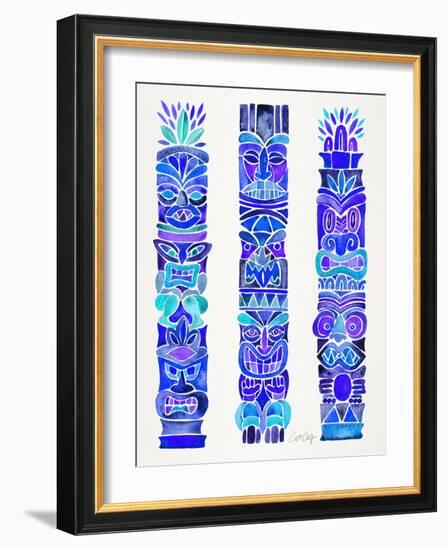 Blue Tiki Totems-Cat Coquillette-Framed Giclee Print